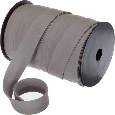 MECCANIXITY 1 Inch Double Fold Bias Tape Polyester Continuous Bulk Bias Tape for Sewing,Seaming Quilting Hemming Binding Crafts (Brown 55 Yards)...