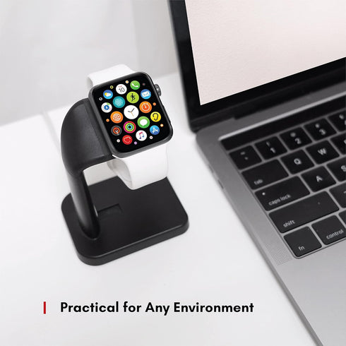 Macally Apple Watch Charger Stand for Series Ultra, 9, 8, 7, 6, 5, 4, 3, 2, 1, SE (44mm, 42mm, 40mm, 38mm) - Sleek iWatch Apple Watch Stand Dock -...