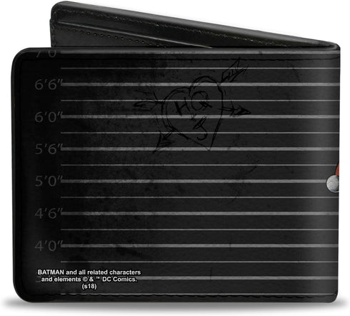 Buckle-Down Men's DC Comics Wallet, Bifold, Harley Quinn Hugging Joker Pose Lineup Grays, Vegan Leather, Multicolor, Standard Size...
