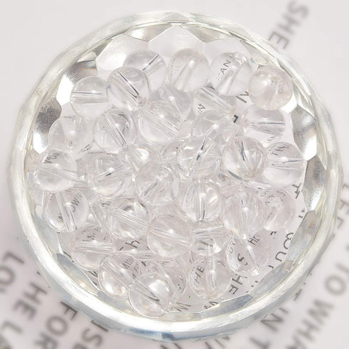 NCB 200pcs 6mm Loose Beads for Jewelry Making, Natural Semi Precious Beads Round Smooth Gemstones Spacer Beads Charms for Necklaces Bracelets (Cle...