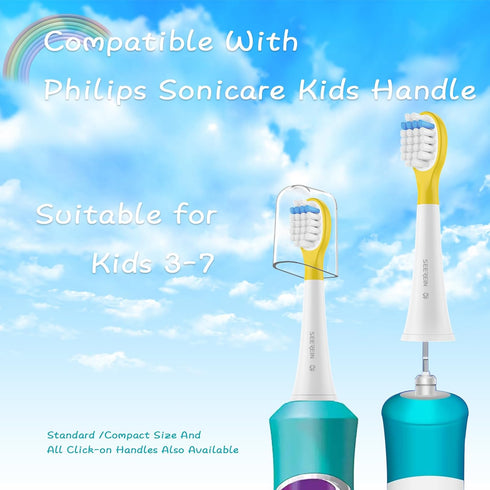 Kids Toothbrush Replacement Head Compatible with Philips Sonicare Kids Replacement Heads, Fit Philips Sonicare Toothbrushes for Children Boy Gril ...