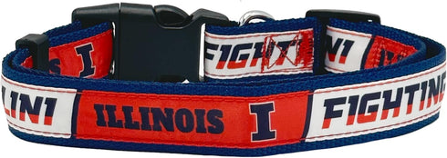 NCAA PET Collar Illinois Fighting Illini Dog Collar, Large Collegiate Team Collar for Dogs & Cats. A Sporty, Shiny & Colorful Cat Collar & Dog Col...