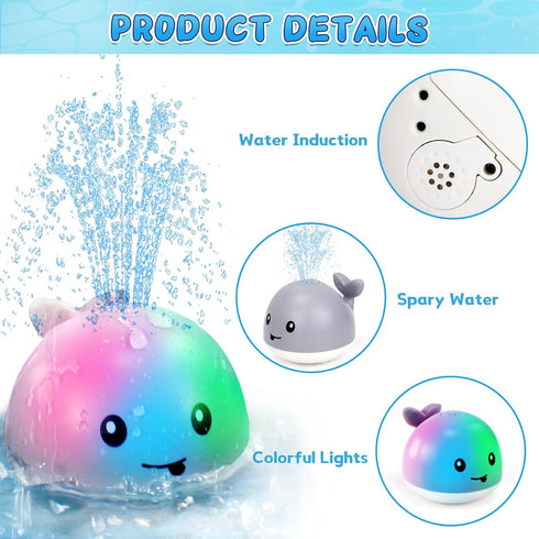 ZHENDUO Rechargeable Baby Bath Toys, Light Up Bath Toys Spray Water Bath Toy, Sprinkler Bathtub Toys for Toddlers Kids Boys Girls, Pool Bathroom T...