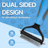 Pet grooming brush metal bottom hair rake, double-sided ultra wide dog brush cat brush shedding, dog hair comb supplies bottom hair rake, hair rem...