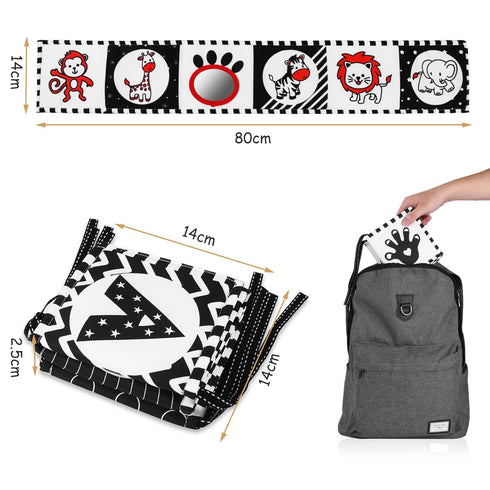 Vicloon Black and White High Contrast Baby Toys, Soft Baby Book for Newborn 0-3-6-12 Months, Infant Tummy Time Toys, Early Education Sensory Toys,...