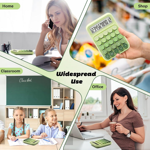 Green Calculator, UPIHO Standard Calculator,Gradient Green Calculator with 12 Digit Display and Big Buttons,Green Office Supplies and Desk Accesso...