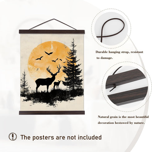 Artmag Magnetic Poster Hanger Frame, Light Wood Wooden Magnet Canvas Artwork Print Poster Hangers for 14x17 14x20 14x22 Frames Hanging Kit (Walnut...