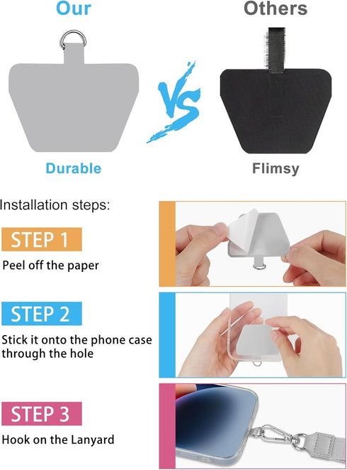 SHANSHUI Phone Lanyard, 2 Pack Phone Lanyard Strap 2X Durable Tether Tab Universal Nylon Phone Neck Phone Charm Crossbody Lanyard for Cell Phone F...