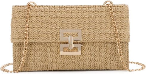 Ynport Straw Clutch Purses for Women Summer Woven Evening Handbags Wicker Rattan Envelope Wallet Chain Shoulder Bag 2024...