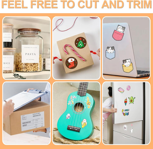 Printable Sticker Paper for Inkjet Printer, 40 Sheets 8.5"x11” Matte Sticker Printer Paper Full Sheet Labels, Sticker Paper for Printer Sticker La...