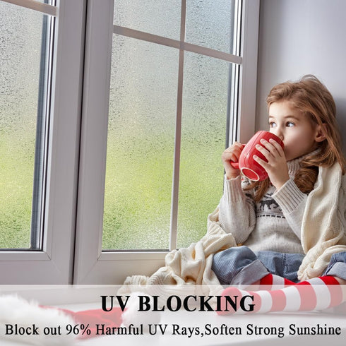 Privacy Window Film,Decorative Glass Door Film,Static Cling Window Tint,No Glue Removable Anti UV for Home and Office Decoration,17.5 inches by 78...