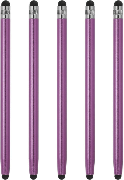 MECCANIXITY 5pcs Stylus Pens for Touch Screens Dual Rubber Tips Capacitive Stylus Universal Tablet Pen Sensitivity Precision, Purple...