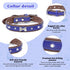 Pet Bling Accessories Cat and Dog Rhinestone Collar PU Leather Adjustable Collar (Medium, Navy Bule)...