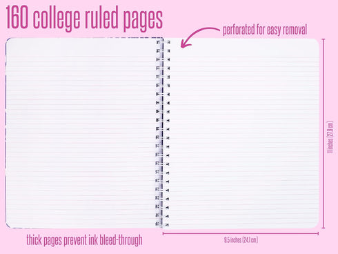 Lilly Pulitzer Large Hardcover Spiral Notebook, 11" x 9.5" with 160 College Ruled Pages, Beach Loot...
