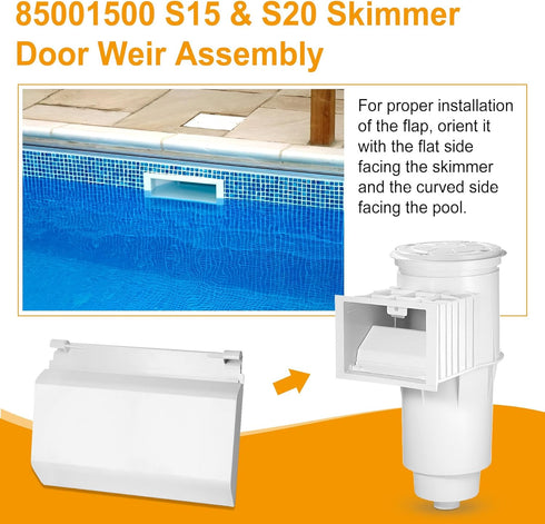85001500 Skimmer Door Weir Flap Compatible with Pentair Pool Skimmer - Skimmer Door Flap Assembly Compatible with Pentair Admiral S-20 S15 Automat...