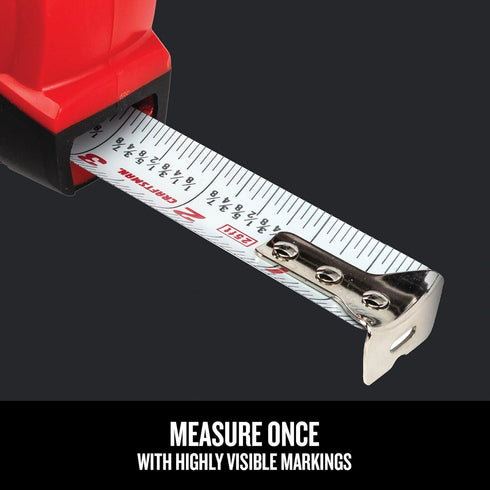 CRAFTSMAN 25-Ft Tape Measure with Fraction Markings, Retractable, Self-Locking Blade (CMHT37225)...