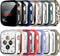 14 Pack Case with Tempered Glass Screen Protector for Apple Watch 38mm Series 3/2/1,anotch Slim Guard Bumper Full Coverage Hard PC Protective Cove...