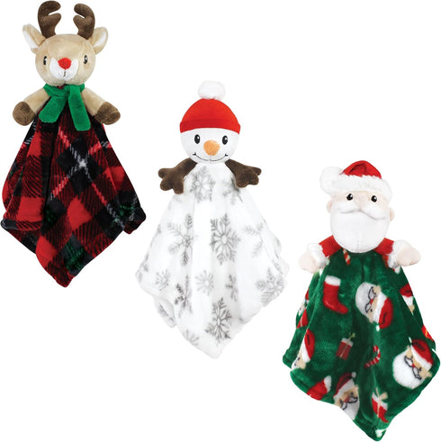 Hudson Baby Unisex Baby Animal Face Security Blanket, White Snowman, One Size...