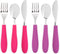 Elk and Friends Kids Silverware with Silicone Handle | Childrens Safe Flatware | Kids Utensils | Spoon + Fork + Knife set | 4 years+ | 6 Pieces...