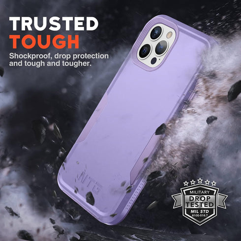 NTG Designed for iPhone 12 Pro Max Case, Heavy-Duty Tough Rugged Lightweight Slim Shockproof Protective Case for iPhone 12 Pro Max 6.7 Inch, Purpl...
