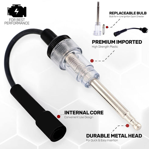 Ram-Pro Inline Spark Tester, Plug Engine Ignition 6-12 Volt Fool-Proof – Pick Up Coil/Armature Diagnostic Detector Tool for Automotive, Car, Lawnm...