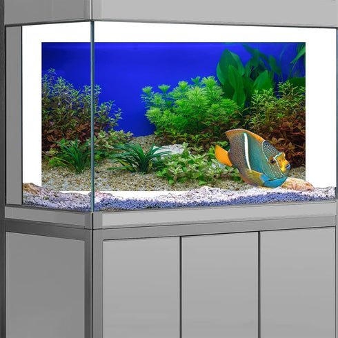 Lake Aquatic Plant Aquarium Background, Underwater River Bed Nature Green Plant Fish Tank Backdrop Decor, Polyester Fabric with 6 EVA Double-Sided...