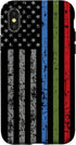 iPhone X/XS Police Military and Fire Thin Blue Green Red Line Flag Case...