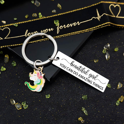 Unicorns Gifts for Girls Anniversary Teen Teenage Baby Girl Daughter Gifts Ideas for Her Birthday Sweet Gifts for Women Christmas Key Chain Jewelr...