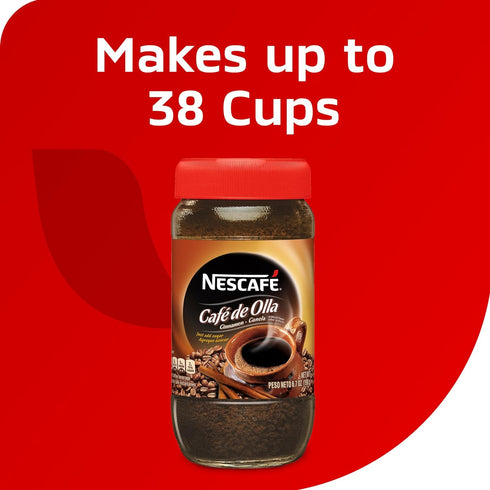 NESCAFE Cafe de Olla, Cinnamon Flavored Instant Coffee, 6.7 oz. Jar...