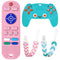 2PCS Silicone Baby Teething Toys, Remote Control Shape Teething Toys and Game Controller Teether Toy with 2PCS Pacifier Clip, BPA Free Silicone Re...