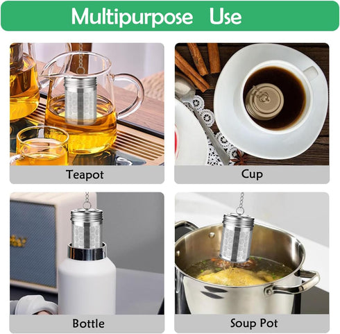 2 Pack Tea Infuser for Loose Tea, Extra Fine Mesh Tea Strainers with Drip Trays, 304 Stainless Steel Tea Diffuser Filter, Tea Steeper Infusers for...
