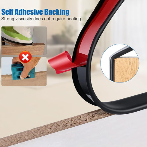 U-Shape Edge Banding, 16.4ft Self Adhesive Veneer Edging Trim TPE Flexible Furniture Edge Protector for Countertop Table Cabinet Repair Furniture ...