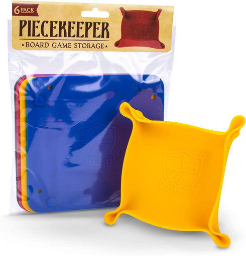 Piecekeeper Board Game Storage Bowls, 6-pack | Portable Folding Tray Accessory Holds Tabletop Bits, Chits, Components, Pieces, Dice | Six Color Se...