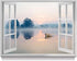 artopia Lake Mountain Wall Art - Canvas Picture of Sunrise and Sunset, Ideal Home House Bedroom Decor, 16x12 inches...