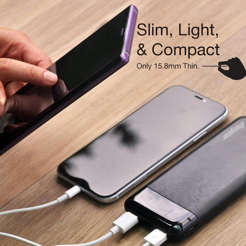 Energizer Power Bank - 10000mAh High Capacity Lithium Polymer Portable Charger, Lightweight, Fast Charging, Dual USB Outputs, TSA Approved, Compat...