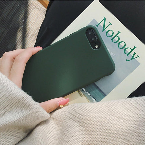 Retro Case for iPhone X 8 7 7plus Soft pro-TPU Cover for iPhone6 6Plus 6s 6sPlus Fashion Style Flexible Rubbery Slim Cover (iPhone 7/8, Forest Gre...