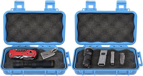 Waterproof Box Shockproof Dry Storage Box, Hard Plastic Protective Grip Carry Touch Phone Case + Foam + Handle for Fishing Camping Hiking (Big-Blu...