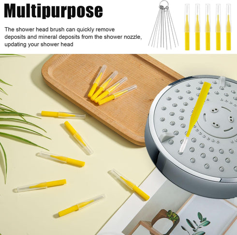 10pcs Shower Head Cleaning Brush, Gap Hole Anti-Clogging Cleaning Brush with 10 Stainless Steel Pin Picks Small Hole Cleaner Tool Nozzle Anti Clog...