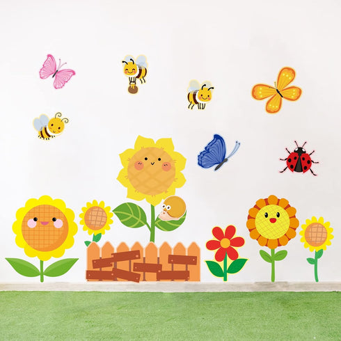 Sunflower Bulletin Board Set Decorations Spring Sun Flowers Cutouts Back to School Decor for Summer Classroom and Party...