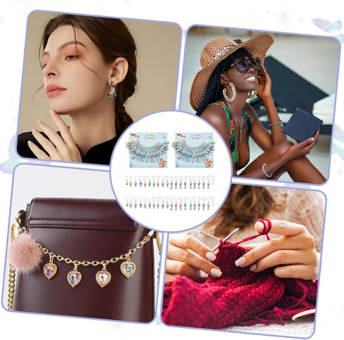 NBEADS 40 Pcs Star Number Stitch Markers, Mixed Material Crochet Stitch Marker Removable Leverback Hook Locking Stitch Marker for Knitting Weaving...