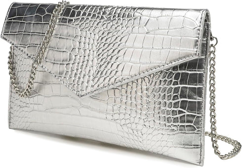 Envelope Clutch Purse for Women Leather Handbag Evening Bag with Detachable Chain for Wedding Party Prom...