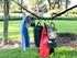 Campsite Storage Strap with 19 Separated Loops for Hanging Camping Equipment, Gear and Supplies | Includes Carabiner Hooks and Clothes Pins | Dura...