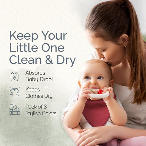 KiddyCare Baby Bibs for Drooling and Teething Baby Girls/boys | Bandana Bibs for Eating, Washable Bibs for Newborn Babies | Organic Cotton Bibs fo...