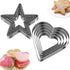 10Pcs Cookie Cutters Set Stainless Steel Biscuit Cutter Love Heart Shape and Star Shape Baking Vegetable Donuts Shape Cutters...