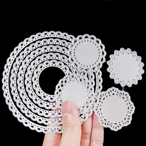 2 Set Flower Dies for Card Making, FineGood 9 PCS Metal Cutting Dies Circle Lace Die Cuts DIY Craft Die Cutters for Card Making Scrapbooking Album...