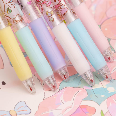 6 Pcs Kawaii Pens Anime Kitty Pen Merchandise Black Ink 0.5mm Ballpoint Pens Cat Office School Supplies for Girls Women Press Gel Pen...
