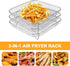 Square Air Fryer Rack,3 Layer Stainless Steel Stackable Dehydrato-r Rack with An-ti-scalding Clip,Stainless Steel Multi-Layer Dehydrato-r Rack Air...