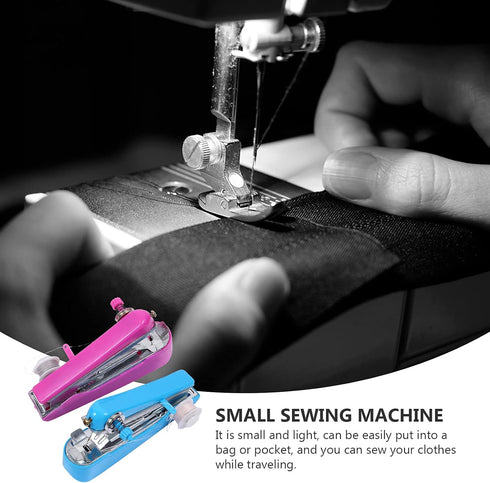 Blue Handheld Sewing Machine, Portable Mini Manual Sewing Machine Handy Needlework Tool Mini Sewer Machine Hand Stitcher Sewing Machine, Quilting ...