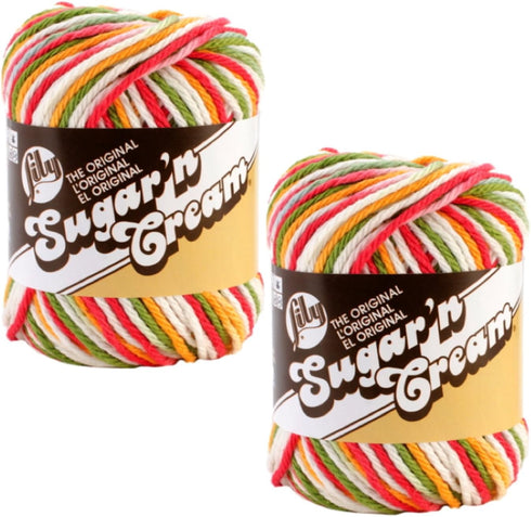 Lily Sugar 'n Cream 100% Cotton Limited Edition Yarn ~ 2-Pack (Mango Madness #2626)......