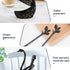 Black Swan Base Holder with 12-Pieces 4.7-inch Small Coffee Spoons,Leaf Handle Set Spoons Creative Dinnerware Set (Black & Gold)...